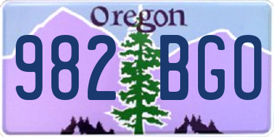 OR license plate 982BGO