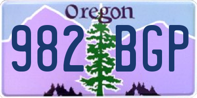 OR license plate 982BGP