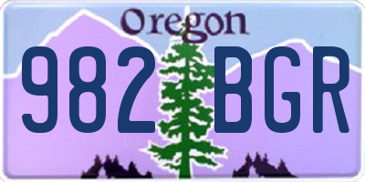 OR license plate 982BGR