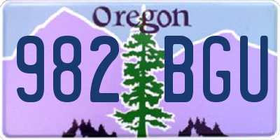 OR license plate 982BGU