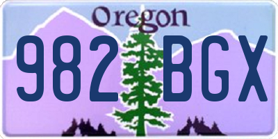 OR license plate 982BGX