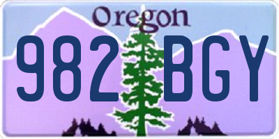 OR license plate 982BGY