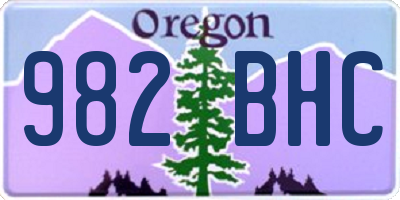 OR license plate 982BHC