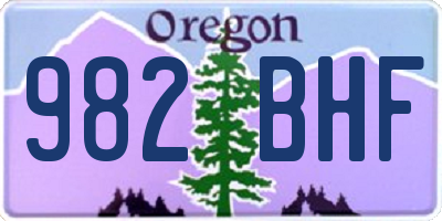 OR license plate 982BHF