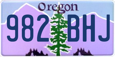 OR license plate 982BHJ