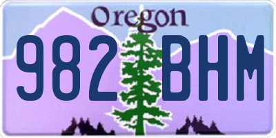 OR license plate 982BHM