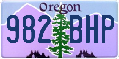 OR license plate 982BHP