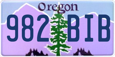 OR license plate 982BIB