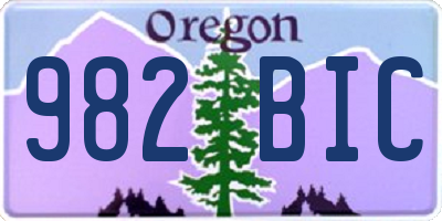 OR license plate 982BIC
