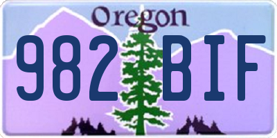 OR license plate 982BIF