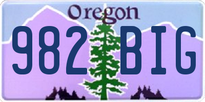 OR license plate 982BIG