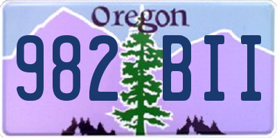 OR license plate 982BII