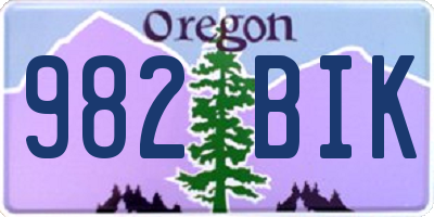 OR license plate 982BIK