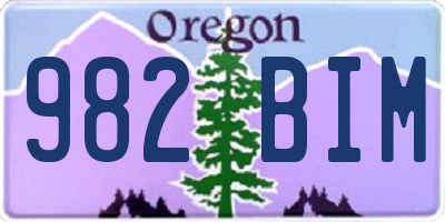 OR license plate 982BIM