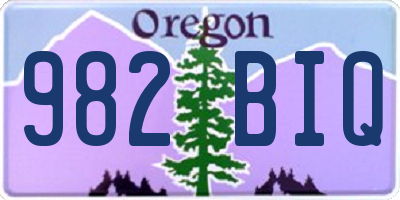 OR license plate 982BIQ