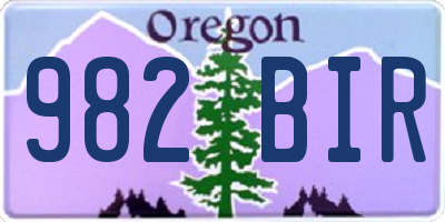 OR license plate 982BIR