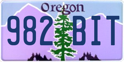 OR license plate 982BIT