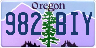 OR license plate 982BIY