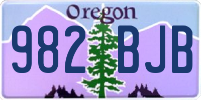 OR license plate 982BJB