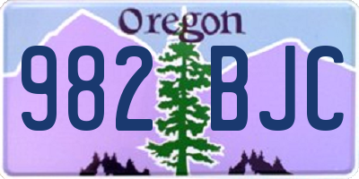 OR license plate 982BJC