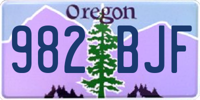 OR license plate 982BJF