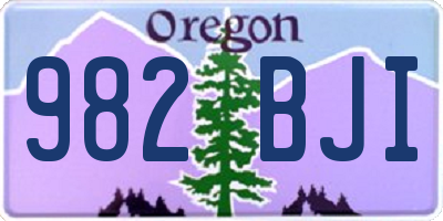 OR license plate 982BJI