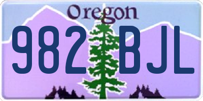 OR license plate 982BJL