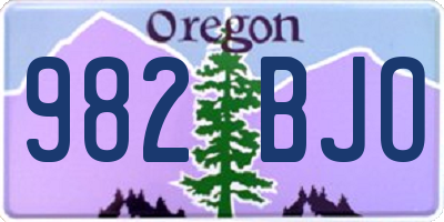 OR license plate 982BJO