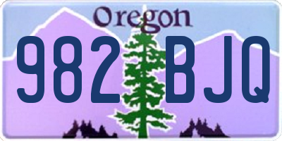 OR license plate 982BJQ