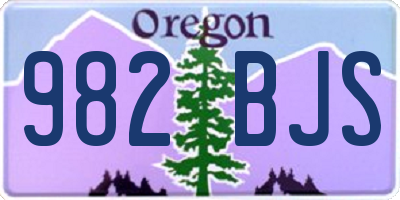 OR license plate 982BJS