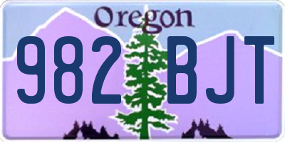 OR license plate 982BJT