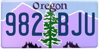 OR license plate 982BJU