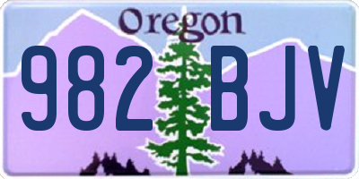 OR license plate 982BJV