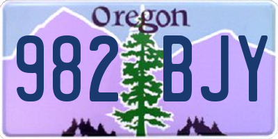 OR license plate 982BJY