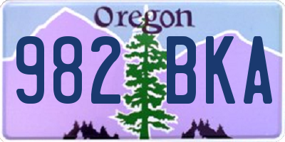 OR license plate 982BKA