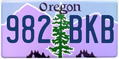 OR license plate 982BKB