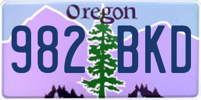 OR license plate 982BKD