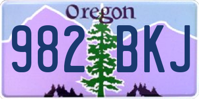 OR license plate 982BKJ