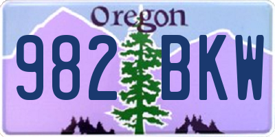 OR license plate 982BKW