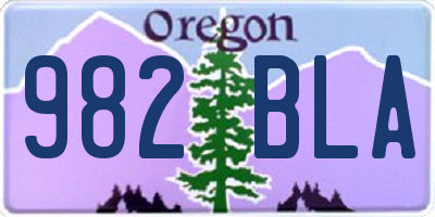 OR license plate 982BLA