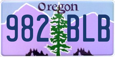 OR license plate 982BLB