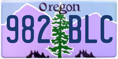 OR license plate 982BLC