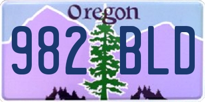 OR license plate 982BLD