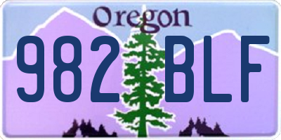 OR license plate 982BLF