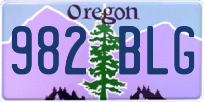 OR license plate 982BLG