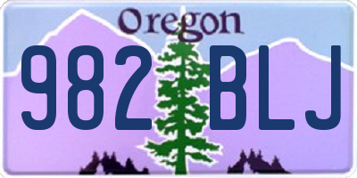 OR license plate 982BLJ