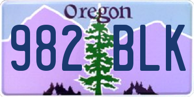 OR license plate 982BLK