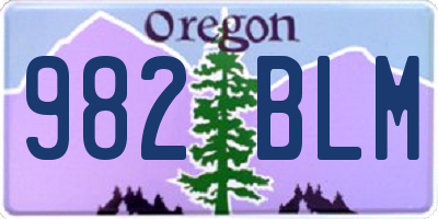 OR license plate 982BLM