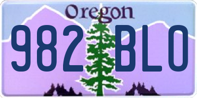 OR license plate 982BLO