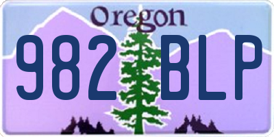 OR license plate 982BLP